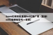 8mm红绿双色直插led灯珠厂家（直插led灯珠规格型号一览表）
