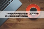 3528贴片灯珠规格书台宏（贴片led参数以及贴片灯珠型号规格）