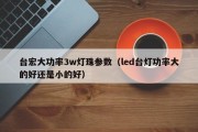 台宏大功率3w灯珠参数（led台灯功率大的好还是小的好）