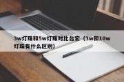 3w灯珠和5w灯珠对比台宏（3w和10w灯珠有什么区别）
