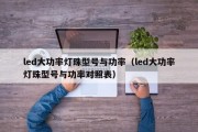 led大功率灯珠型号与功率（led大功率灯珠型号与功率对照表）