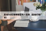 直插led灯珠规格型号一览表（直插灯珠厂家）