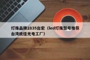 灯珠品牌2835台宏（led灯珠型号推荐台湾统佳光电工厂）
