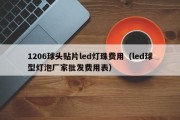 1206球头贴片led灯珠费用（led球型灯泡厂家批发费用表）