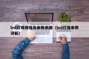 led灯珠规格及参数表图（led灯珠参数详解）