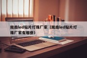 陇南led贴片灯珠厂家（陇南led贴片灯珠厂家有哪些）