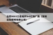 台宏0603三色贴片led灯珠厂商（深圳台宏照明有限公司）