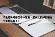 手电灯珠规格型号一览表（近来比较好的强光手电灯珠型号）