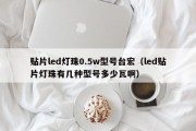 贴片led灯珠0.5w型号台宏（led贴片灯珠有几种型号多少瓦啊）
